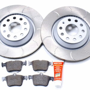 VW Golf R MK7 Rear Grooved Brake Discs and OE Quality Brake Pads