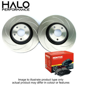 Rear Grooved Brake Discs and Mintex Pads to fit Ford Focus MK3 ST