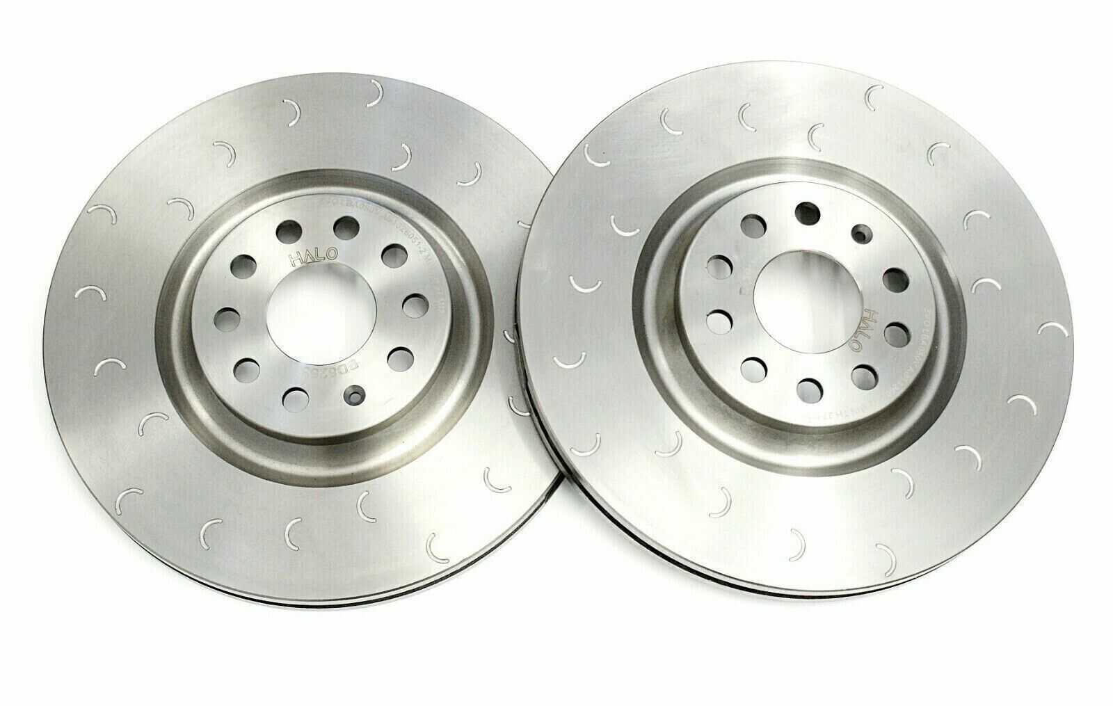 VW Golf MK7 GTi Front Grooved Brake Discs and Mintex Pads - Image 1
