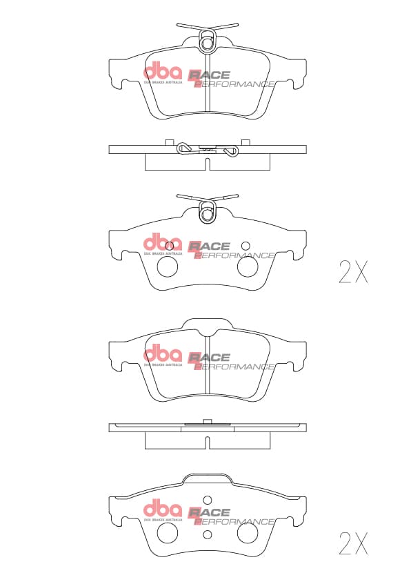 Ford Focus ST/RS MK3 DBA Race Performance Rear Brake Pads - Image 1